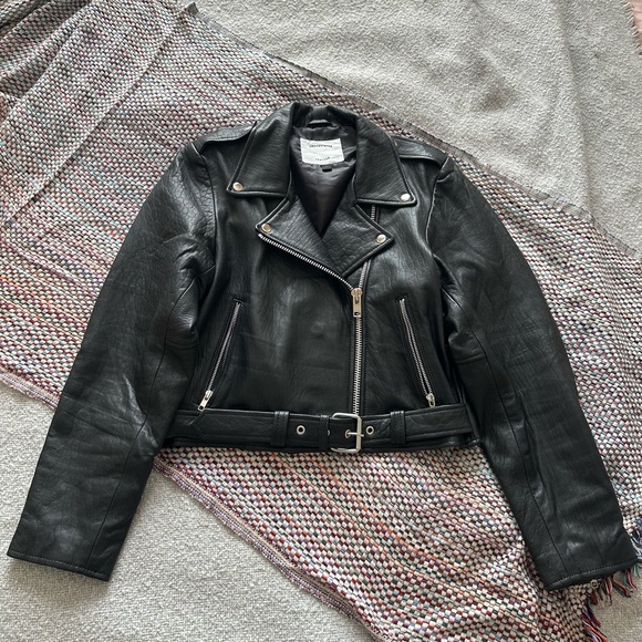 COPY - Understated Leather Oversized Scrunch Jacket - Picture 3 of 15